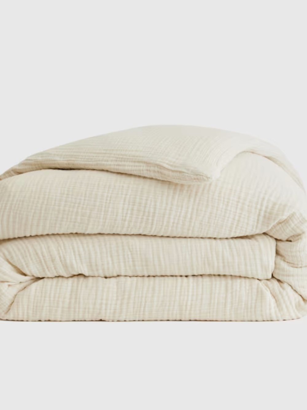 Organic Cotton Gauze Duvet Cover King Cal King Undyed Ivory